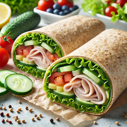 Turkey and Veggie Wrap with Whole Wheat Tortilla
