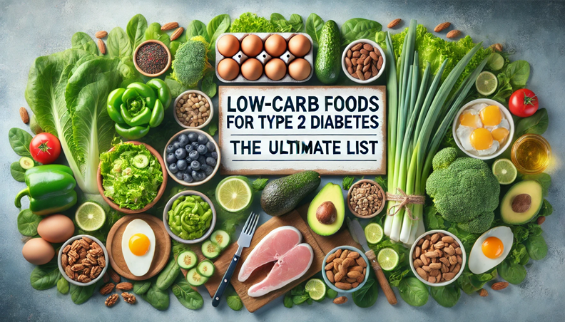 Banner image for '10 Best Low-Carb Snacks for Diabetics on the Go,' featuring portable snacks like nuts, cheese sticks, sliced vegetables, boiled eggs, and berries